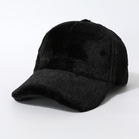 Casquette de baseball unisexe en fausse fourrure de lapin, chaude et moelleuse, à bord incurvé, style décontracté, épaisse et douce, pour homme et femme