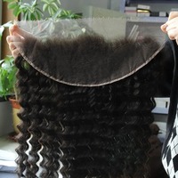 12A vague profonde 13x6 13x4 fermeture à lacet transparente cheveux humains brésiliens 100% cheveux vierges bruts pré-plumés avec des cheveux de bébé