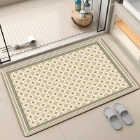 Tapis de bain en polyester à séchage rapide, antidérapant, super absorbant, écologique, adapté aux animaux domestiques, fabriqué à la machine, style moderne