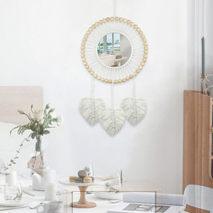 <span class=keywords><strong>Specchio</strong></span> rotondo macramè appeso a parete Boho decorazione <span class=keywords><strong>per</strong></span> la casa specchi decorativi da parete <span class=keywords><strong>per</strong></span> soggiorno decorazione camera da letto bambino asilo nido regalo - Product Image 4