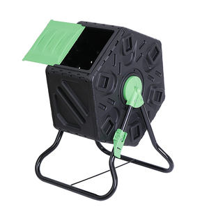 Dual Chamber Compost Tumbler Rotating Chamber Hand Turner Garden Composter Bin All-Season Outdoor BPA Free Large Composter Bin