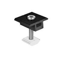 Pince de fixation solaire en aluminium noir, support de montage de panneau photovoltaïque réglable pour système de montage solaire