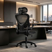 Chaise de bureau ergonomique respirante en maille moderne, dossier haut, pivotante, inclinable, accoudoirs réglables pour la maison, le bureau ou la chambre