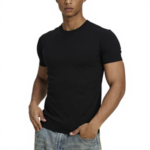T-Shirt da Palestra per <span class=keywords><strong>Uomo</strong></span> in Misto Cotone con Logo Personalizzato, Vestibilità <span class=keywords><strong>Slim</strong></span>, Collo Tondo, Alta Qualità, Traspirante e Assorbente - Product Image 1