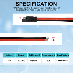 SAE-kabel 12AWG 10AWG Heavy Duty Quick Connect / SAE-connector verlengkabel, 2-pins snelkoppeling stekker DC-voedingskabel - Product Image 2
