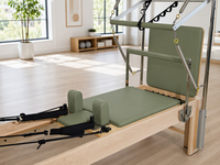 Maple Wood Pilates Cadillac Reformer dengan Footbar Eksternal, Meja Trapeze 3 in 1 Full Frame untuk Studio Komersial