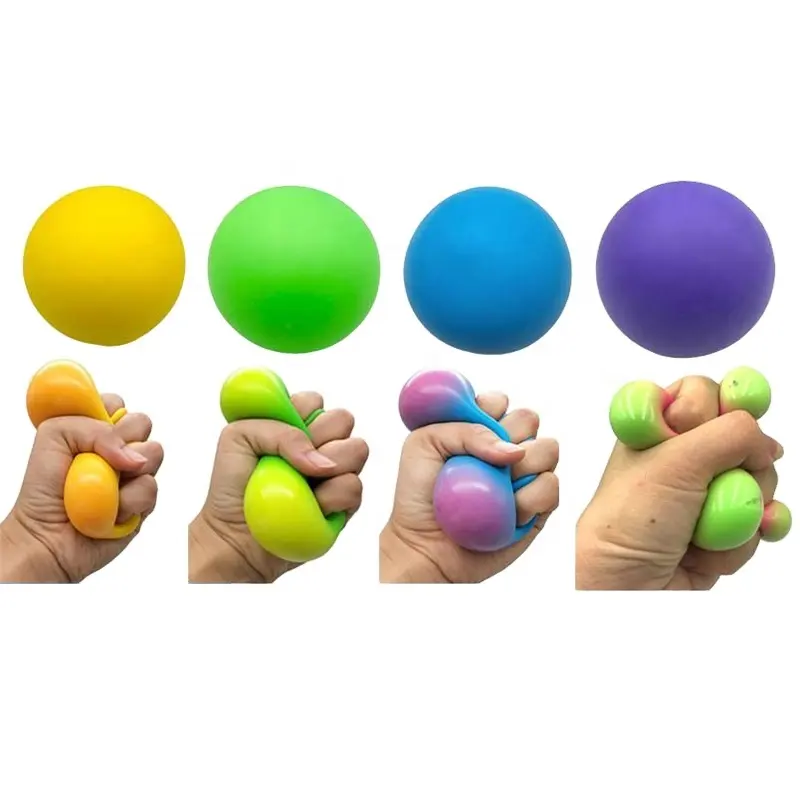 Amazon ลูกบอลบีบคลายเครียดสีรุ้ง,ของเล่นแบบบีบอัดสำหรับเด็กและผู้ใหญ่
