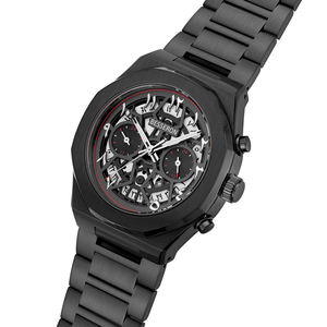 Reloj de Pulsera de Cuarzo Cronógrafo de Lujo con Esqueleto, Correa de Acero Inoxidable y Cierre de Mariposa Único, Resistente al Agua 5ATM para Uso Diario - Product Image 4