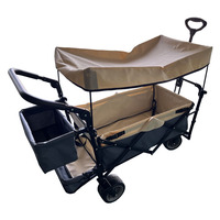 Chariot de plage de pique-nique avec grandes roues et auvent Chariot pliant Chariot pliable