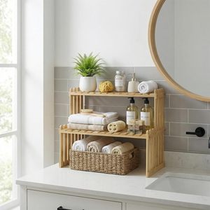 Passing On <b>The</b> <b>Kingdom</b> Solid Wood Double Layer Shelf 41.9 X 21.1 X 30.5 Cm Desk Organizer Modern Simple Storage Rack - Product Image 2