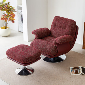 2026 new mid century swivel bagel single lounge designer lazy <b>sofa</b> <b>for</b> living room balcony bedroom - Product Image 1
