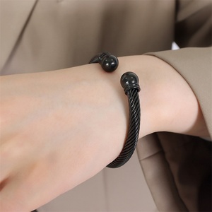 Popular Simple Fashion Unisex Jewelry Non Tarnish Stainless Steel <b>Adjustable</b> Bangle <b>Bracelet</b> - Product Image 6