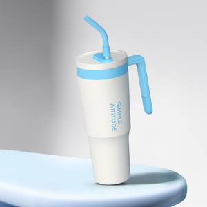 Botella de agua térmica de acero inoxidable de doble pared Hong Ling al por mayor tazas de viaje vaso de 40OZ con cerámica y Asa - Product Image 4