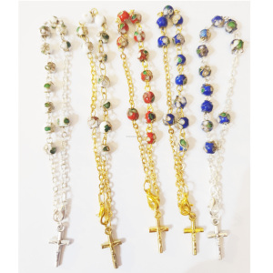 8 millimetri Cattolica di un decennio catena wrap <span class=keywords><strong>rosario</strong></span> cloisonne braccialetto di perline - Product Image 5