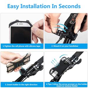 Universal Detachable Bike Phone Mount 360 Rotation Adjustable Mobile Phone Holder for Motorcycle <b>Bicycle</b> <b>Handlebars</b> - Product Image 6