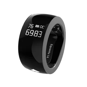 IOS/Android Operated Smart Ring SQ668 Touch Counting Digital Time Display Stainless Steel Muslim Tasbeeh Azan Alarm Reminder