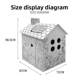 Maison en papier à peindre soi-même pour enfants, maison tridimensionnelle éducative à peindre à la main, personnalisation, âges 7-14 ans, <span class=keywords><strong>couleur</strong></span> - Product Image 4