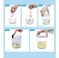 250Ml Ail Légumes Viande Usb Rechargeable Sans Fil Électrique Hachoir À Viande Cuisine Portable Ail Hachoir Mini Robot Culinaire