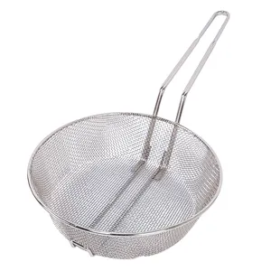 Kitchen Frying Tool Vegetable Chips Chicken Food Strainer Culinary Basket Stainless Steel 10" Fine Mesh Deep Fryer Pot Basket