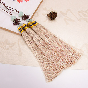 Adornos de estilo corte con nudos de hilo de jade y borlas dobles de poliéster color caqui para ropa y textiles del hogar - Product Image 3