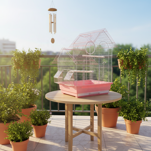 Double Layer Luxury Durable Eco-Friendly Stainless Steel Wire Bird Cage for Lark Budgie <strong>Parrot</strong> Lovebird-<strong>Wholesale</strong> - Product Image 2