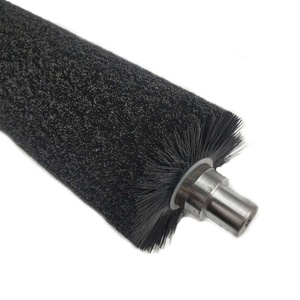 Spazzola a rullo per pulizia trasportatori a spirale in nylon e crine di cavallo, personalizzata per uso industriale, con albero cilindrico in plastica - Product Image 2