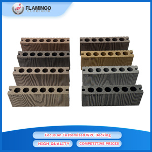 Gỗ nhựa WPC decking tùy chỉnh bên ngoài không thấm nước chống cháy bằng gỗ WPC decking cho nhà co-đùn WPC decking - Product Image 5