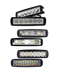 Barre lumineuse de travail LED 48W 6 pouces, rouge bleu rouge, clignotant stroboscopique, lampe de travail étanche 12V pour voiture, tout-terrain, camion, SUV - Product Image 1