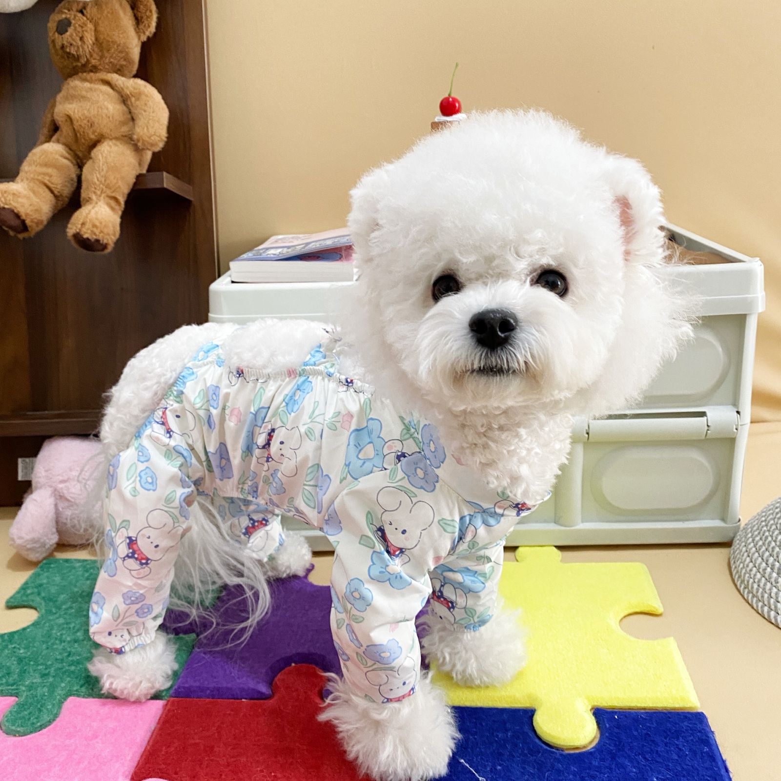 Combinaison anti-poussière lapin bleu