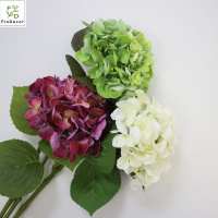 Fleurs d'hortensia artificielles de haute qualité, aspect réaliste, en latex bleu vert, grandes, pour la décoration de fête, de maison et de mariage