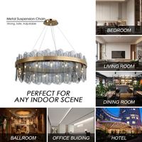 Lámpara de Techo Colgante de Cristal de Lujo Grande para Decoración del Hogar, con Control Remoto, para Dormitorio, Casa, Cocina, Sala de Estar