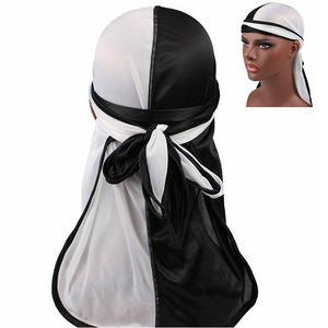 HZM-18114 nouvelle mode hommes soyeux Durags Double couleurs doux Satin <span class=keywords><strong>Durag</strong></span> Bandanas Turban chapeaux chapeau cheveux accessoires - Product Image 5