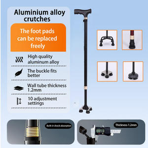 Bâton de marche multifonctionnel en alliage d'aluminium léger Base rotative réglable Cannes portables pour la randonnée et le trekking - Product Image 4