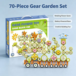 70 Piezas de Bloques de Construcción de Engranajes Florales, Juguete Educativo DIY, Bloques de Engranajes Eléctricos Giratorios, Kit de Construcción de Tren con Luces y Música - Product Image 6