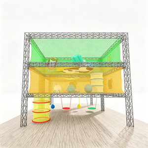 Percorso Avventura Indoor Professionale con Struttura in Acciaio, Rete da Arrampicata ad Alta Densità, Labirinto Multilivello con Certificazione CE per Bambini - Product Image 1