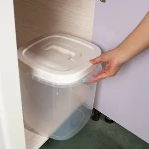 주방 식품 저장실 조직 쉬운 인감 뚜껑 밀폐 곡물 건조 식품 용기 10KG 쌀 컨테이너 저장 상자 측정 컵