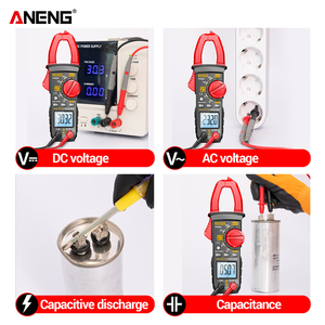 Aneng Đồng hồ đo điện áp Ampe kế Ampe kế 4000 đếm dòng điện 600A PN200 DC/AC Đồng hồ đo kẹp kỹ thuật số Đồng hồ đo điện áp thử nghiệm điện dung xe hơi - Product Image 3