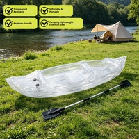Kayak gonflable en PVC pour 2 personnes, bateau de pêche pliable, bateau d'assaut épaissi, bateau en caoutchouc transparent pour activités aquatiques en extérieur