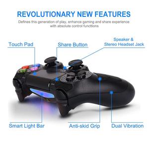 Precio bajo Liquidación Alta calidad Inalámbrico BT P4 Controlador de juegos Juego de función completa Controladores de joystick de doble choque para <span class=keywords><strong>PC</strong></span> - Product Image 3