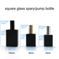 Flacon de parfum vide carré blanc mat 30 50 100 ml, flacon en verre pour brume corporelle avec pulvérisateur en aluminium doré pour personnalisation