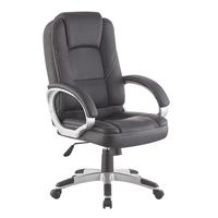 Chaise de bureau exécutive en cuir à dossier haut, pivotante, réglable en hauteur, avec accoudoirs rembourrés pour le bureau et la maison