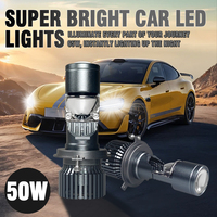 Nouveau design, mini ampoule H4 super lumineuse 100W pour moto et voiture, bi-lentille avec projecteur laser, projecteur de phare LED