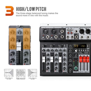 Mezcladora Pequeña KT4 de 4 Canales, Consola de Mezcla de <span class=keywords><strong>Audio</strong></span> Profesional para Video e Iluminación con 99 Efectos, Mezcladora para Escenarios, Conferencias, DJ y Bares - Product Image 3