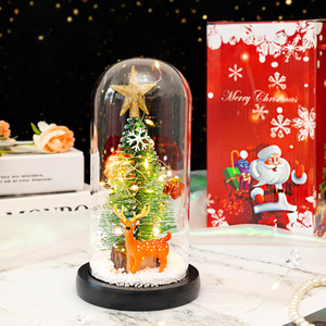 Christmas Gift Home Party Decoration Glass Dome <b>LED</b> Lights Christmas <b>Tree</b> Santa Claus Ornaments Decor - Product Image 2