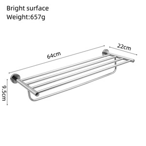 Toallero de Pared Moderno de Acero Inoxidable Cepillado con Estante, Soporte Fijo para Toallas de Baño, Organizador - Product Image 5