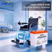 Batterie au phosphate de fer et de lithium de qualité A 24V150AH pour fauteuil roulant, charge équilibrée, 6000 cycles, pour fauteuil roulant d'hôpital, IP67 CE