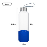 Bouteilles de sport en verre borosilicate de haute qualité, écologiques, faites à la main, avec impression personnalisée, bouchon à vis, compatibles lave-vaisselle et micro-ondes