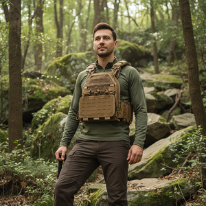 Gilet tactique porte-plaque à dégagement rapide découpé au laser, réglable et respirant, pour entraînement extérieur et sécurité - Product Image 1