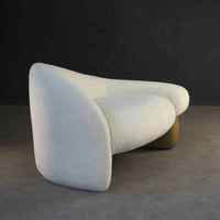 Canapé asymétrique en bois massif et sherpa pour une personne, chaises de salon, combinaison de canapés