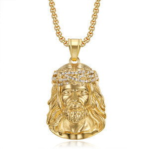 Custom unico acciaio inossidabile nuovo oro 18k cristallo <span class=keywords><strong>Gesù</strong></span> ciondolo pezzo di cristallo per collana - Product Image 5